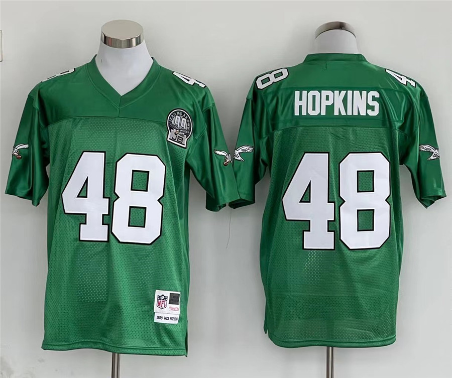 Men's Philadelphia Eagles Wes Hopkins Mitchell & Ness Kelly Green Legacy Jersey